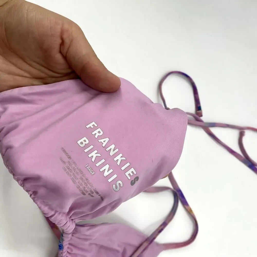 Frankie's Bikinis tia watercolor floral triangle bikini top